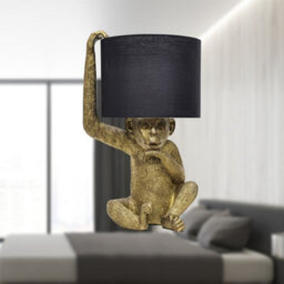 First Choice Lighting Set Of 2 Norman - Black And Gold Monkey Table Lamp - thumbnail 5