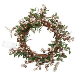 Dibor 30Cm Red Velvet Berry Xmas Festive Table Decoration Wreath Christmas Dining Centerpiece - thumbnail 2
