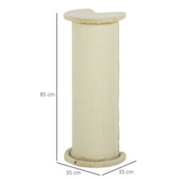 Pawhut Cat Scratching Post With Sisal Rope Soft Plush Anti-Tip, 85Cm, Beige - thumbnail 3