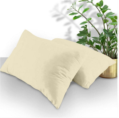 Gaveno Cavailia Plain Housewife Pillowcases Cream, Pair