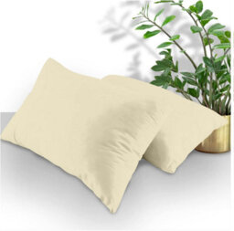 Gaveno Cavailia Plain Housewife Pillowcases Cream, Pair