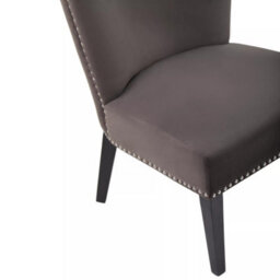 Orsina Interiors By Premiers Grey Velvet Dining Chair, Dining Room Accent Chair, Velvet Upholstered Wing Chair With Wooden Legs - thumbnail 8