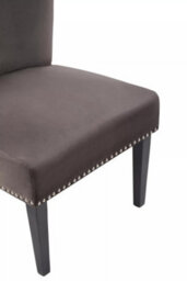 Orsina Interiors By Premiers Grey Velvet Dining Chair, Dining Room Accent Chair, Velvet Upholstered Wing Chair With Wooden Legs - thumbnail 5