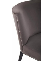 Orsina Interiors By Premiers Grey Velvet Dining Chair, Dining Room Accent Chair, Velvet Upholstered Wing Chair With Wooden Legs - thumbnail 6