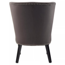 Orsina Interiors By Premiers Grey Velvet Dining Chair, Dining Room Accent Chair, Velvet Upholstered Wing Chair With Wooden Legs - thumbnail 4
