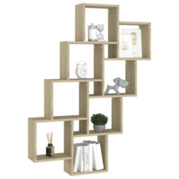 Berkfield Wall Cube Shelf Sonoma Oak 90X15X119 Cm Engineered Wood - thumbnail 3