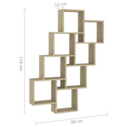 Berkfield Wall Cube Shelf Sonoma Oak 90X15X119 Cm Engineered Wood - thumbnail 6