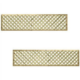 Premier Garden Supplies Urban Diamond Wooden Trellis Panel 6Ft X 1.5Ft (3 Pack) Heavy-Duty Lattice Fencing Topper For Climbing Plant Support - thumbnail 3
