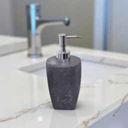 Showerdrape Octavia Grey Bathroom Accessory Set - Soap Dispenser & Toothbrush Holder - thumbnail 2
