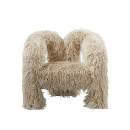 Wyld Haus Frida Quirky Furry Ivory Armchair - thumbnail 2