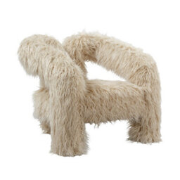Wyld Haus Frida Quirky Furry Ivory Armchair - thumbnail 3