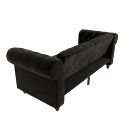 Dorel Felix Chesterfield Sofa Bed In Velvet Black - thumbnail 4