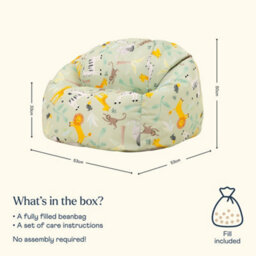 icon Kids Safari Bean Bag Chair Green Childrens Bean Bags - thumbnail 6