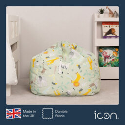 icon Kids Safari Bean Bag Chair Green Childrens Bean Bags - thumbnail 5