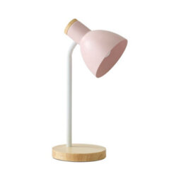 Valuelights Woody Blush Pink Metal Dome Shade Wooden Base Desk Task Adjustable Table Lamp - thumbnail 7