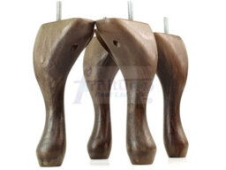 L&F Queen Anne Wooden Legs Antique Brown Stain 250mm High Set Of 4 Replacement Furniture Feet  M10 - thumbnail 3