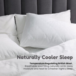 Lister Cartwright 2 X Wool Pillow Premium Quality Adjustable Firmness 100% Cotton Cover - thumbnail 4