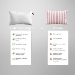Lister Cartwright 2 X Wool Pillow Premium Quality Adjustable Firmness 100% Cotton Cover - thumbnail 5