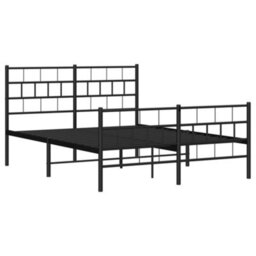 Berkfield Metal Bed Frame With Headboard And Footboard Black 150X200 Cm - thumbnail 4