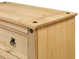 Mercers Furniture Corona Compact 4 Drawer Chest Of Drawers Solid Wood Pine Wooden Bedroom With Mexican Styling - thumbnail 4