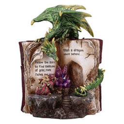 Nemesis Now Hoard Finders Dragon With Book Crystal Figurine, Green, 20.8 Cm