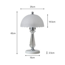 Darphe 42Cmh Elegant Glass Scallop Shaped Lampshade Table Lamp,crystal Column Lamp Base - thumbnail 9