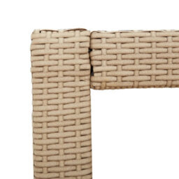 Berkfield Garden Side Table With Wooden Top Beige 60X40X75 Cm Poly Rattan - thumbnail 9
