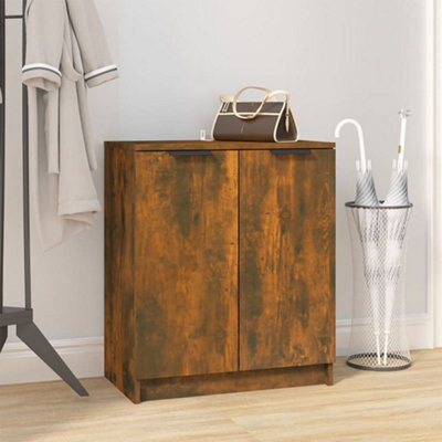 Berkfield Shoe Cabinet Smoked Oak 59X35X70 Cm Engineered Wood - image 1