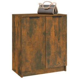 Berkfield Shoe Cabinet Smoked Oak 59X35X70 Cm Engineered Wood - thumbnail 7