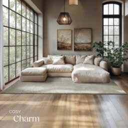 Tectake Rug Zonelle Short Pile And Ultra-Soft Carpet In Rectangular Or Round Design 160 X 230 Cm - Sand - thumbnail 3