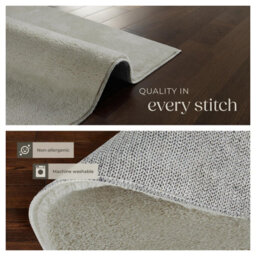 Tectake Rug Zonelle Short Pile And Ultra-Soft Carpet In Rectangular Or Round Design 160 X 230 Cm - Sand - thumbnail 5