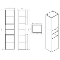 Plum&clay Nebula Concrete Wall Mounted Bathroom Tall Storage Unit - thumbnail 3