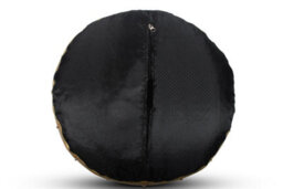 Littens Slate Grey Linen Look Round Moroccan Footstool Bean Bag Pouffe Ottoman Seat 50Cm X 30Cm - thumbnail 5