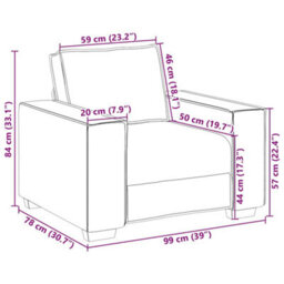 Vidaxl Sofa Chair White 99 X 78 X 84 Cm Artificial Leather - thumbnail 3