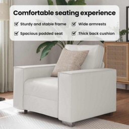 Vidaxl Sofa Chair White 99 X 78 X 84 Cm Artificial Leather - thumbnail 8