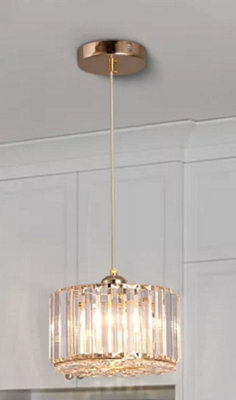 1 Way Kitchen Island Glass Ceiling Hanging Light Pendant Lamp Gold - image 1