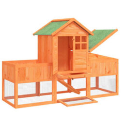 Berkfield Rabbit Hutch Brown 170X63X113 Cm Solid Wood Pine - thumbnail 5