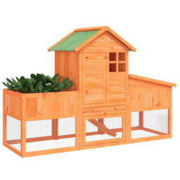 Berkfield Rabbit Hutch Brown 170X63X113 Cm Solid Wood Pine - thumbnail 3
