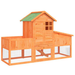 Berkfield Rabbit Hutch Brown 170X63X113 Cm Solid Wood Pine - thumbnail 2
