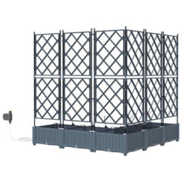 Berkfield Modern Garden Planters Light Grey 120 X 120 X 126 Cm Steel - thumbnail 7
