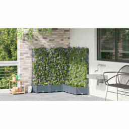 Berkfield Modern Garden Planters Light Grey 120 X 120 X 126 Cm Steel - thumbnail 4