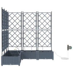 Berkfield Modern Garden Planters Light Grey 120 X 120 X 126 Cm Steel - thumbnail 6