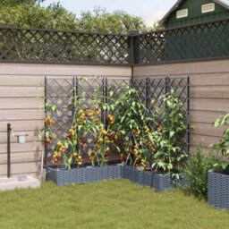 Berkfield Modern Garden Planters Light Grey 120 X 120 X 126 Cm Steel - thumbnail 2