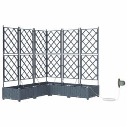 Berkfield Modern Garden Planters Light Grey 120 X 120 X 126 Cm Steel - thumbnail 1