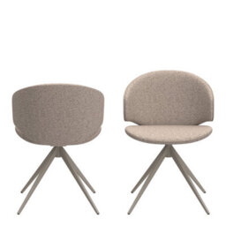 Wyld Haus Cardiff 160Cm Grey Ceramic Dining Table With 4 Beige Boucle Swivel Chairs - thumbnail 5