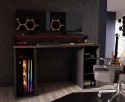 Furniture To Go Loadout Black Gaming Desk With Colour Changing Led - thumbnail 6
