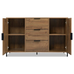 Abrihome Sideboard Cabinet For Living Room, Chest Of Drawers With 2 Doors And 3 Drawers, Adjustable Shelf, Dark Oak, 40D X 120W X 76H Cm - thumbnail 7