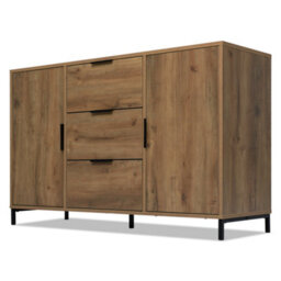 Abrihome Sideboard Cabinet For Living Room, Chest Of Drawers With 2 Doors And 3 Drawers, Adjustable Shelf, Dark Oak, 40D X 120W X 76H Cm - thumbnail 9