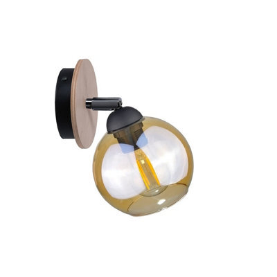 Luminosa Lighting Luminosa Thea Dome Wall Lamp Wood, 15Cm, 1X E27