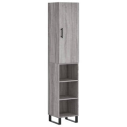 Berkfield Highboard Grey Sonoma 34.5X34X180 Cm Engineered Wood - thumbnail 2
